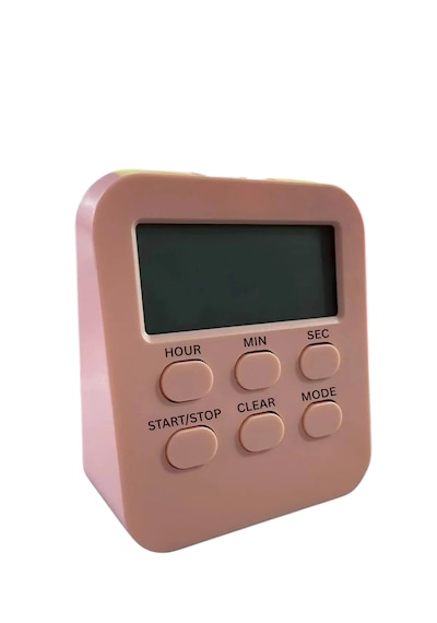Öğrenci Ders Çalışma Saati Kronometreli Araç Saati Mutfak Bozdolabı Magnet Saat Zamanlayıcı Pembe