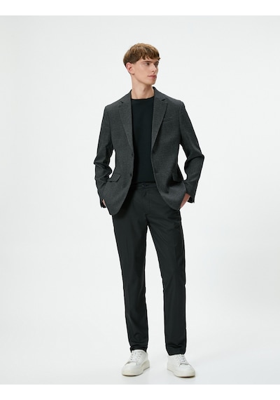 Koton Blazer Ceket Slim Fit Düğmeli Çift Cep Detaylı Mono Yaka Antrasit Desenli 4sam50001hw 4SAM50001HW9D3 Antrasit Koton Blazer Ceket Slim Fit Düğmeli Çift Cep Detaylı Mono Yaka Antrasit Desenli 4sam50001hw 4SAM50001HW9D3 Antrasit