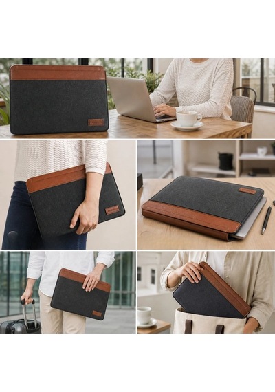 15.6 İnç Mıknatıslı Keçe Laptop Ve Evrak Çantası, Notebook Bilgisayar Ve Dosya Taşıma Çantası 5705 Diğer