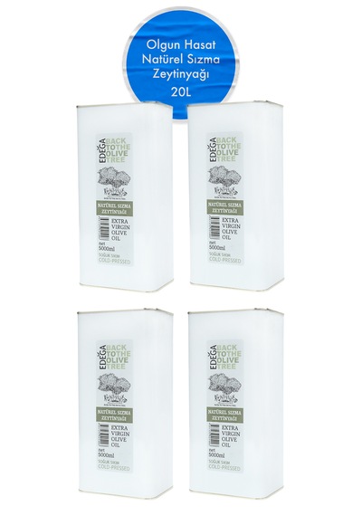 20 Lt Soğuk Sıkım Zeytinyağı Olgun Hasat , Edremit Tipi Zeytin , Sızma