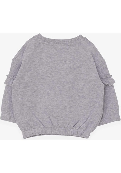 Breeze Kız Çocuk Sweatshirt Okul Temalı 1-4 Yaş, Gri Melanj-gri Melanj Gri Melanj