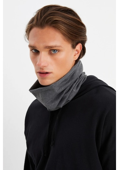 Butikgiz Erkek 4 Fonksiyonlu Koruyucu Pamuklu, Esnek, Terletmez, Bandana, Boyunluk, Maske - Tek Ebat / Füme Füme