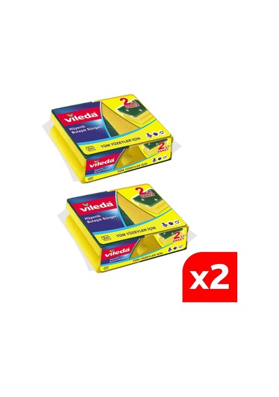 Vileda Hijyenik Oluklu Bulaşık Süngeri 2 x 2'li