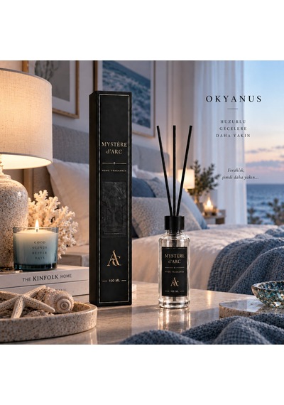 Premium Oda Kokusu Bambu Çubuklu Beyaz Şişe 100 Ml Okyanus