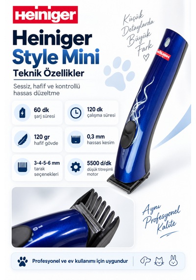 Heiniger Style Mini Kablosuz Kedi/köpek Pati Altı Trimmer Düzeltici