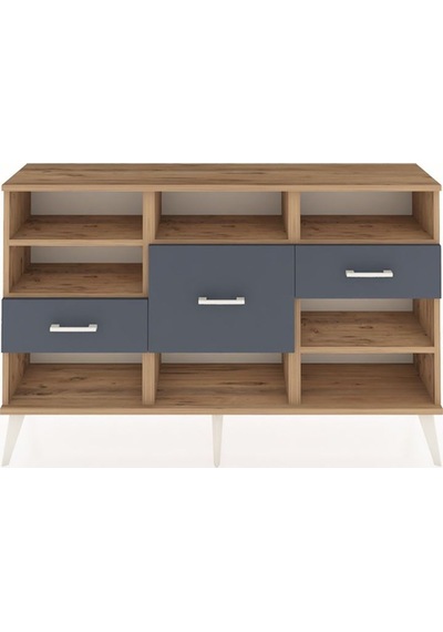 Arges Konsol 5 Raflı 3 Çekmeceli 132x30x83 Çam-çam/antrasit Çam/antrasit Arges Konsol 5 Raflı 3 Çekmeceli 132x30x83 Çam-çam/antrasit Çam/antrasit