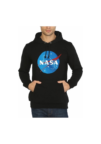 Bant Giyim - Nasa Siyah Kapüşonlu Erkek Sweatshirt