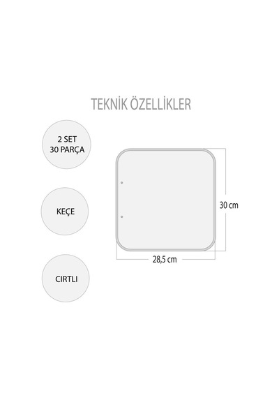 2 Set - 32 Parça Tox Mutfak ve  Yatak Odası Keçe Cırtlı Aktivite S