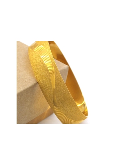 Altın Kaplama Dalgalı Simli 1.5 Cm Bilezik Blz-3054 Altın