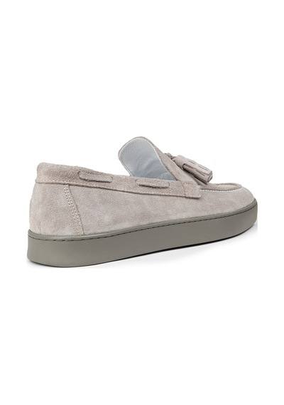 Deery Erkek Hakiki Süet Gri Püsküllü Loafer Ayakkabı - 01994mgrıc01 Gri