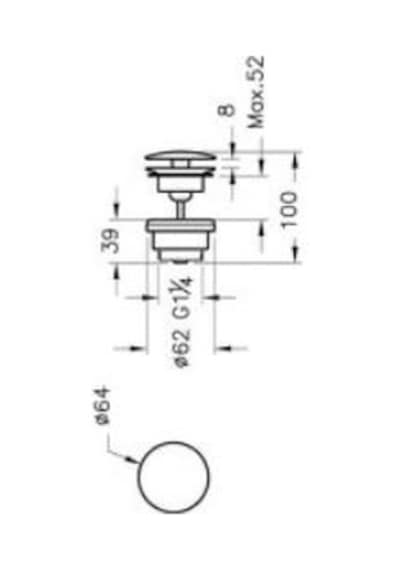 Vitra Origin A4514824 Universal Sabit Lavabo Süzgeci Fırçalı Bakır