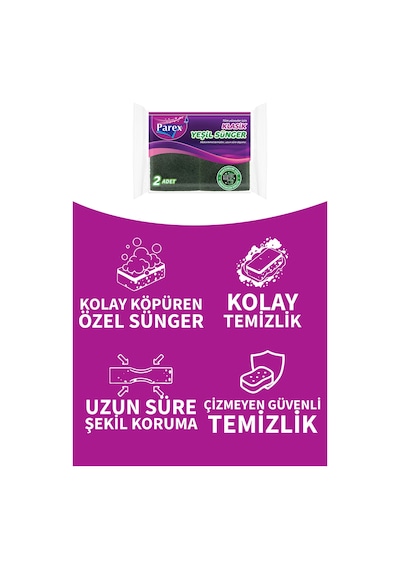 Klasik Yeşil Sünger Oluklu 2 'li