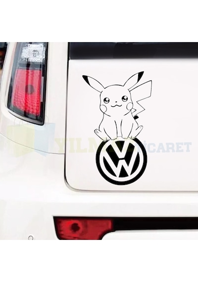 Volkswagen Logo Pikaçu Bagaj Yan Kapı Tampon Oto Sticker Etiket