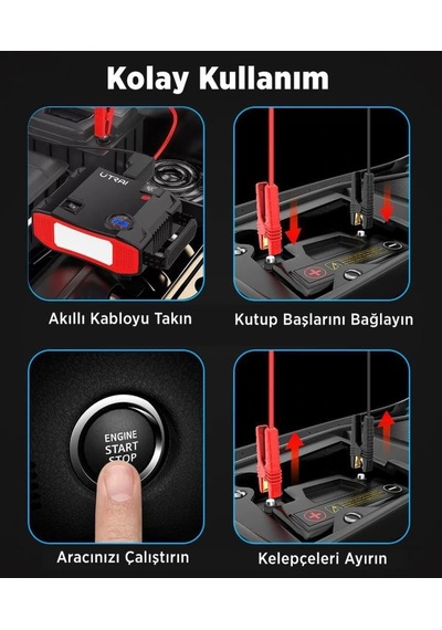 Jstar 5 24000mah 2000a Jump Starter + Lastik Şişirme Pompası Taşınabilir Akü Takviye Cihazı Ça