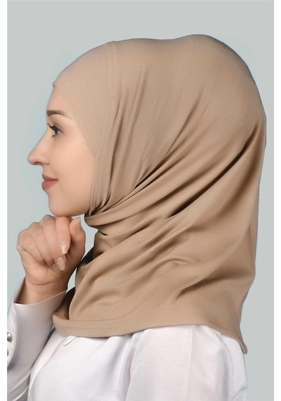 Altobeh Hazır Türban Pratik Eşarp Tesettür Hijab - Namaz Örtüsü - Koyu Bej