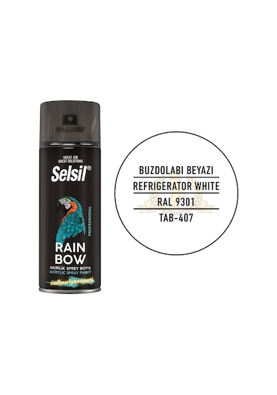 Selsil Rainbow Akrilik Sprey Boya Buzdolabı Beyazı 400 Ml - Ral9301