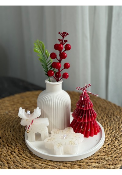 Kübra Design Candles Çam Ağaçlı Mum Seti