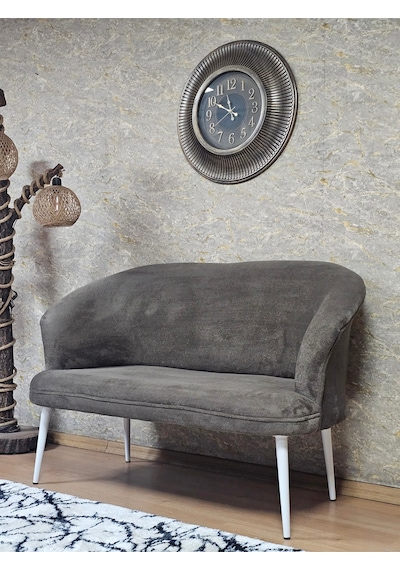 Zafir İkili Teddy Beyaz Boyalı Sivriltme Ayak Çay Seti Koltuk İkili Berjer , Balkon, Salon, Ofis Kahverengi