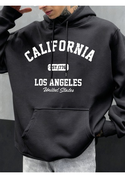 Startmore Startmorekaliforniya Los Angeles Baskılı Erkek Kapüşonlu Hip Hop Çok Renkli Kapüşonlular Polar Moda Ka Antrasit