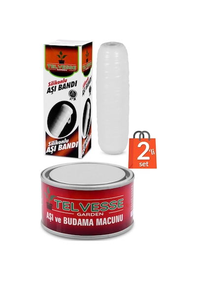 Aşı Bandı + Aşı Macunu 2'li Set Ağaç Budama Aşılama Macunu Bant Seti Aşılama Aleti