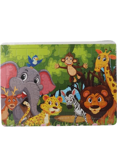 36 Parça Çocuk Puzzle + Boyama Hayvanlar Alemi