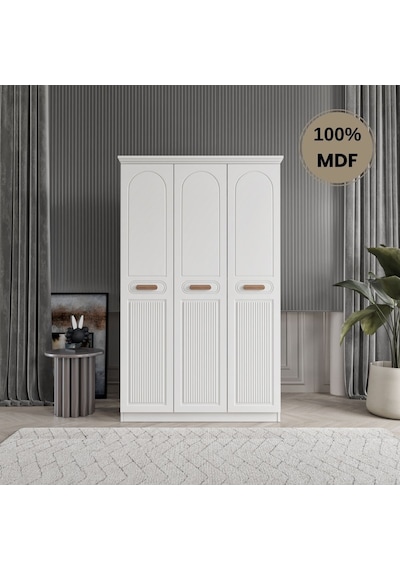 Pera 3 Kapak Mdf Gardırop Beyaz