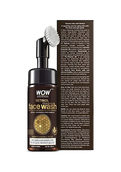 Wow Skin Science Retinol Yüz Temizleme Köpüğü Ve Dahili Fırça-ince Çizgiler, Lekeler Bakım Yüzde Doksan Sekiz, Bir Doğal İçerik Vegan 150ml