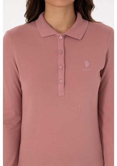 U.S. Polo Assn. Kadın Gül Kurusu Basic Polo Yaka Sweatshırt 50307755-VR221