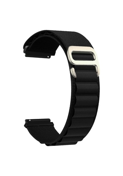 Caseonn Huawei Watch Gt 7 46mm Kordon Titanyum G-kancalı Alpin Kumaş Kayış Siyah