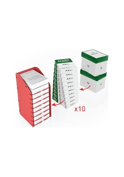 Design Otto Tower Masaüstü Organizer 10 Kat A4 Evrak Rafı 6 Renk Siyah