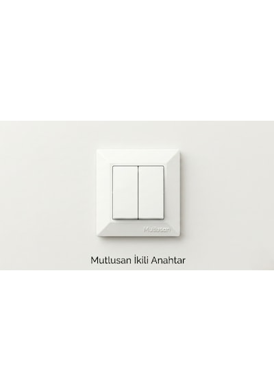 Mutlusan Rita Komütatör İkili Anahtar Beyaz Çerçeveli
