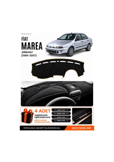 Fıat Marea 1999-2007 Airbagli Uyumlu Torpido Örtüsü, Torpido Kılıfı - Siyah-bej - Fı025