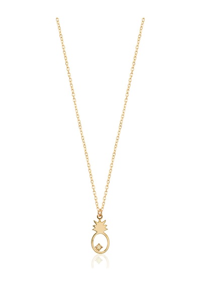 Emılıano Jewellery 925 Ayar Gümüş Taşlı Ananes Kolye Gold - Rose Gold - Gümüş