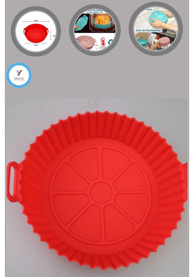 Yayke Silikon Pişirme Kap Air Fryer Hava Fritözü Pişirme Kabı 2Ad Çok Renkli