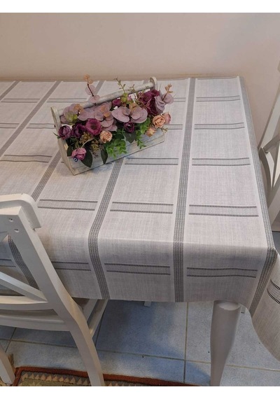 Elyaflı Pvc Masa Örtüsü Modern, Dayanıklı, Silinebilir Ve Şık Görünüm Mrl156 Gri