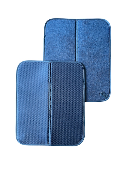 Bulaşık Matı Süper Emici Bulaşık Kurutma Matı 44x36cm Tezgah Üstü Bulaşık Matı, 2'li Set Lacivert