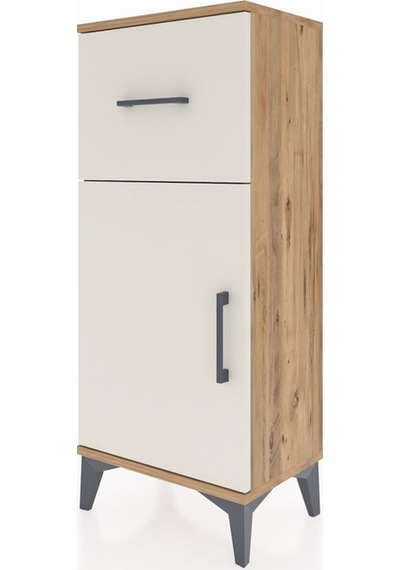 Arges Komodin Tek Raflı Tek Çekmeceli Tek Kapaklı 44x30x106 Ç... Çam
