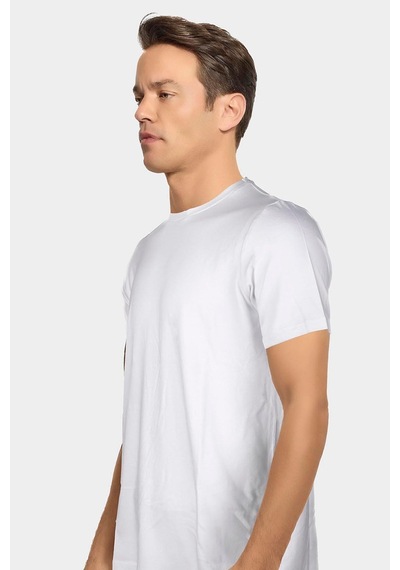 Jiber Erkek Bambu Terletmeyen Hafif Kumaş T-shirt Beyaz