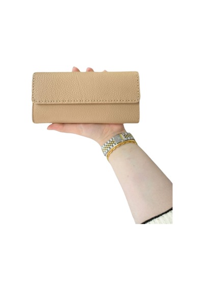 Mft Leather Hakiki Deri El Portföyü Cüzdan Hilton 8926 Flother Mat Biscuit