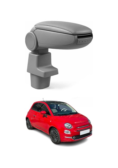 Fiat 500 500c 2016-2024 Facelift Uyumlu Kolçak Kol Dayama Gri Suni Deri Araca Özel