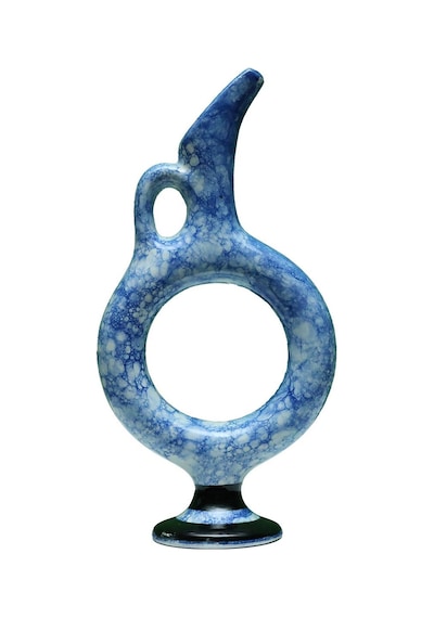 E38 El İşçiliği Halkalı Çini Vazo 30 15 Cm - 6423 Çok Renkli