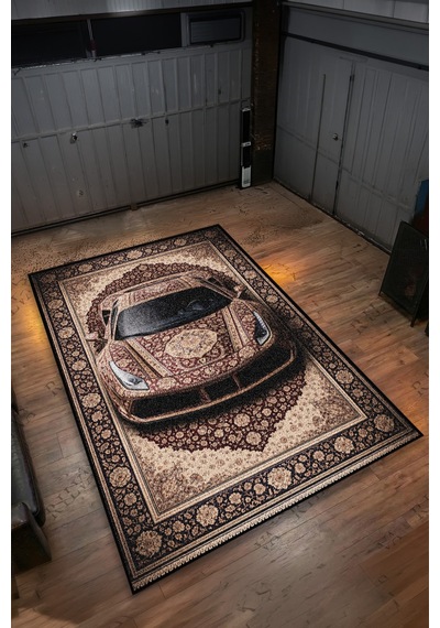 Ferrari Araba Desenli Halı Dijital Baskı Yıkanabilir Kaymaz Taban Leke Tutmaz Çok Renkli - 9