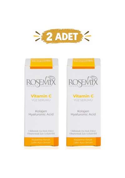 Rosemix - 442 - - Vitamiv C Serum Kolojen-hyalüronik Asit 30 Ml - 2 Adetlik - Shophnrl - Set Ürün