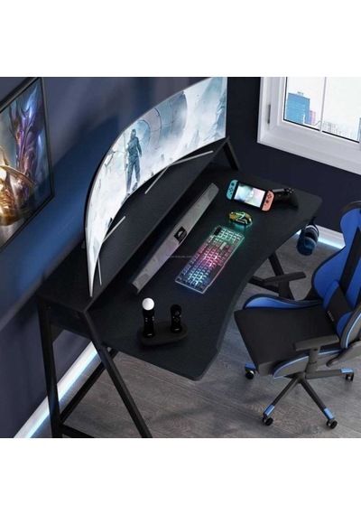 Zizuva Tasarım Monitör Raflı Gaming Çalışma Masası Siyah