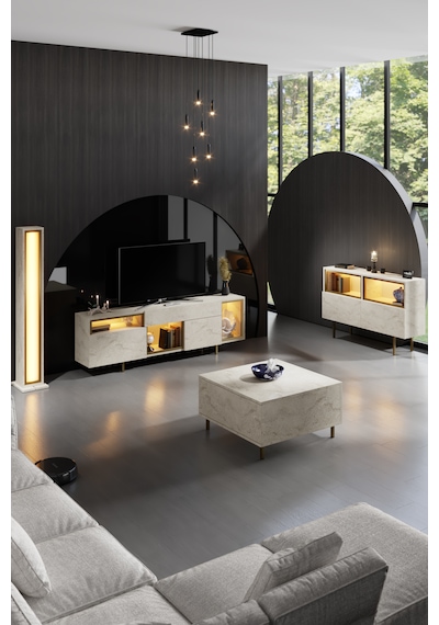 Norm Gold Demir Ayaklı Rgb Led Işık Sistemli Traverten Tv Ünitesi Tv Sehpası Traverten - Altın Norm Gold Demir Ayaklı Rgb Led Işık Sistemli Traverten Tv Ünitesi Tv Sehpası Traverten - Altın
