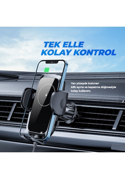 Woyax By Deji Kablosuz Şarjlı Kancalı Araç İçi Telefon Tutucu 15w