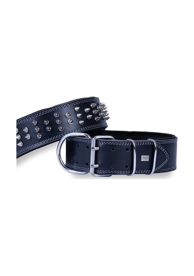Doggie Güçlü Deri Çivili Köpek Boyun Tasması Siyah S 6x55-65 CM Siyah