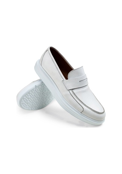 Deery Hakiki Deri Beyaz Comfort Erkek Loafer Beyaz (492271237) Beyaz