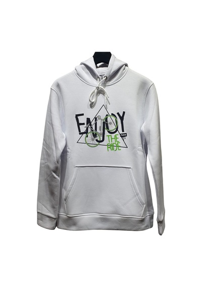 Fuba Kapşonlu Sweat Enjoy Beyaz Beyaz
