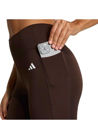 Adidas Optime Essentials Cepli Kadın Kahverengi Tayt